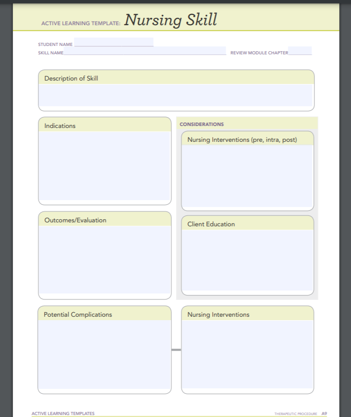 Solved ACTIVE LEARNING TEMPLATE: Nursing Skill STUDENT NAME | Chegg.com