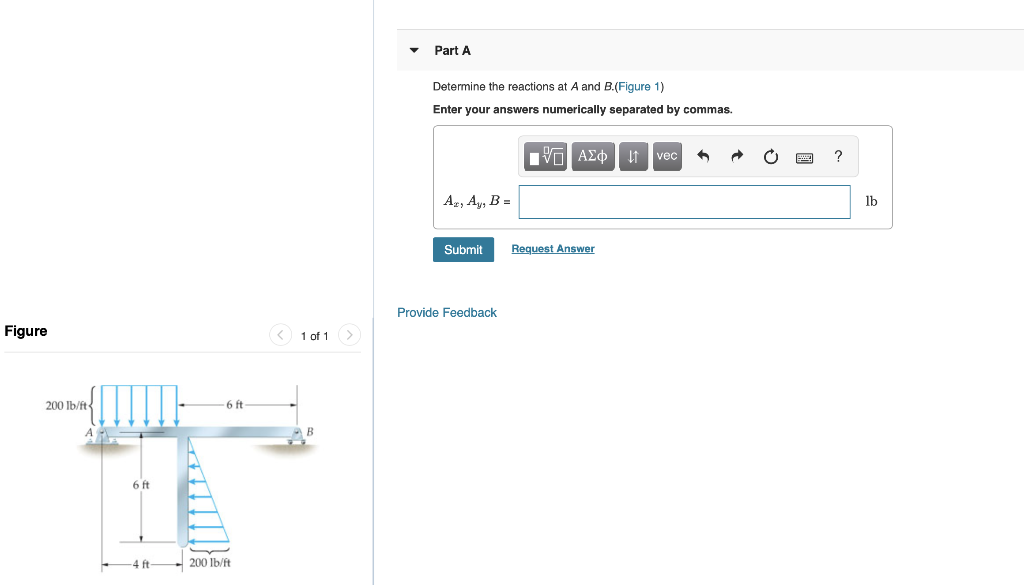 Solved Part A Determine The Reactions At A And B.(Figure 1) | Chegg.com