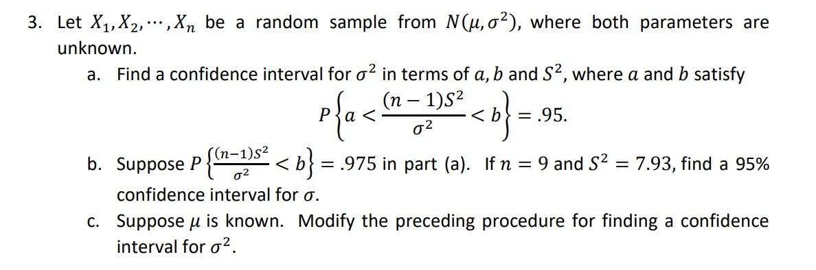 Solved 3. Let X1, X2, ...,Xn Be A Random Sample From | Chegg.com