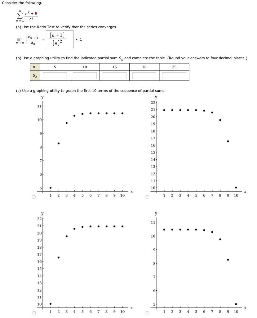 Solved Consider the following. i n2 + 9 n.1 (a) Use the | Chegg.com