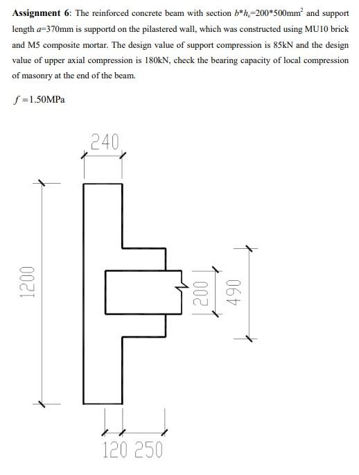 Assignment 6: The Reinforced Concrete Beam With | Chegg.com