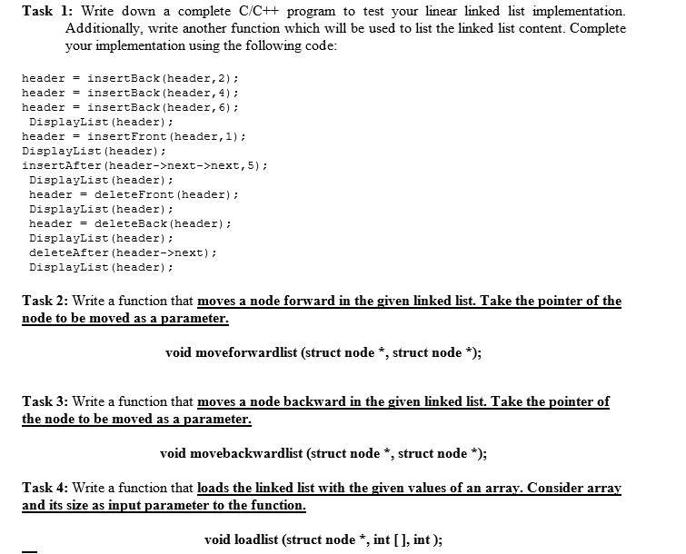 Task 1: Write down a complete C/C++ program to test | Chegg.com