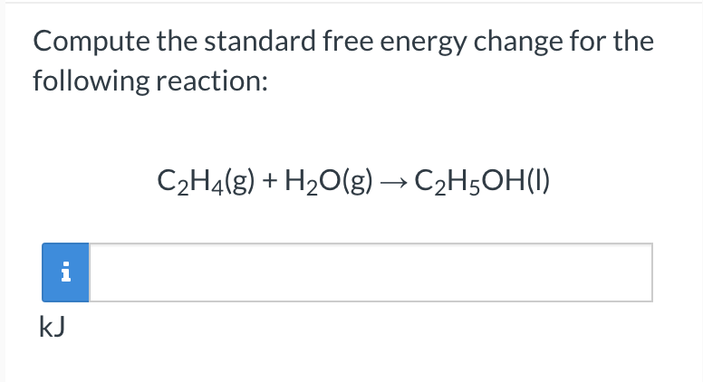 Solved Compute the standard free energy change for the | Chegg.com