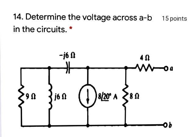 Solved 15 Points 14. Determine The Voltage Across A-b In The | Chegg.com