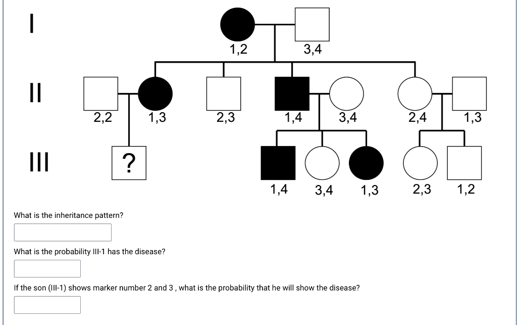 Solved The following human disease pedigree shows diseased | Chegg.com