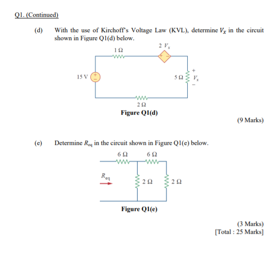 Solved QL. (a) Determine The Voltage Drop Across A 1.5 KW | Chegg.com