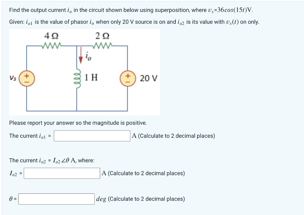 Solved Find The Output Current Io In The Circuit Shown Below | Chegg.com