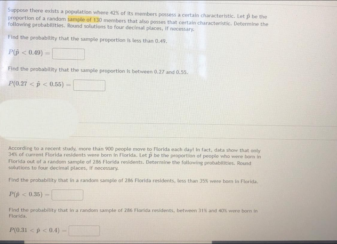 Solved Suppose There Exists A Population Where 42 Of Its Chegg Com