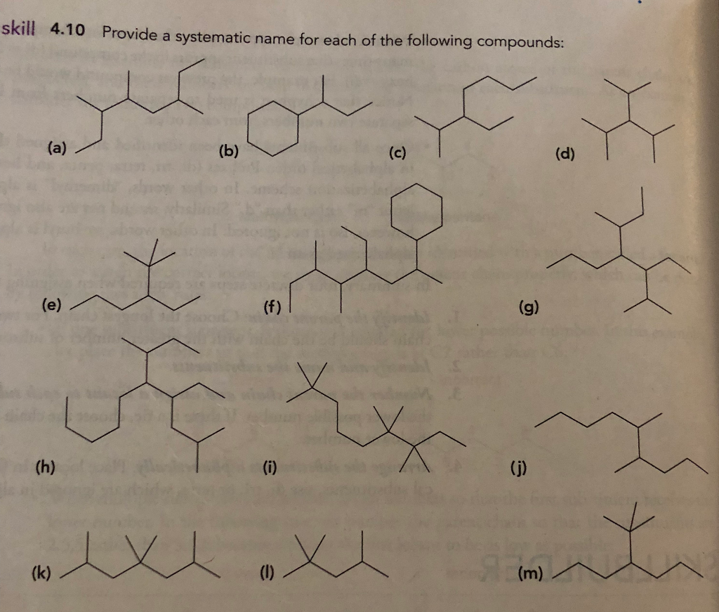 Solved skill 4.10 Provide a systematic name for each of the | Chegg.com