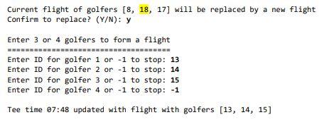 Solved phyton. Write an application for a golf club to help | Chegg.com