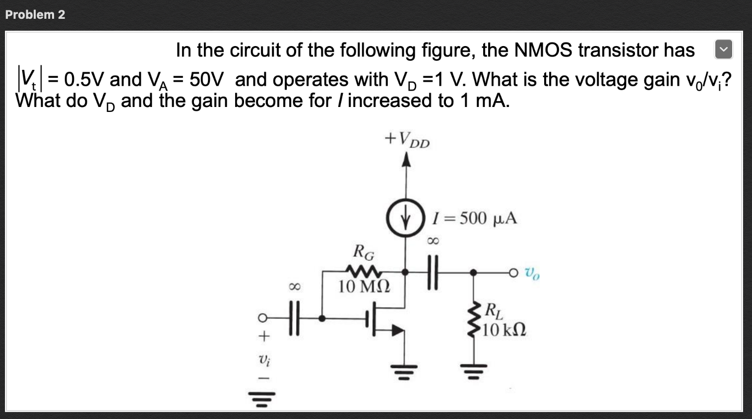 Solved Problem 2 In The Circuit Of The Following Figure, The | Chegg.com