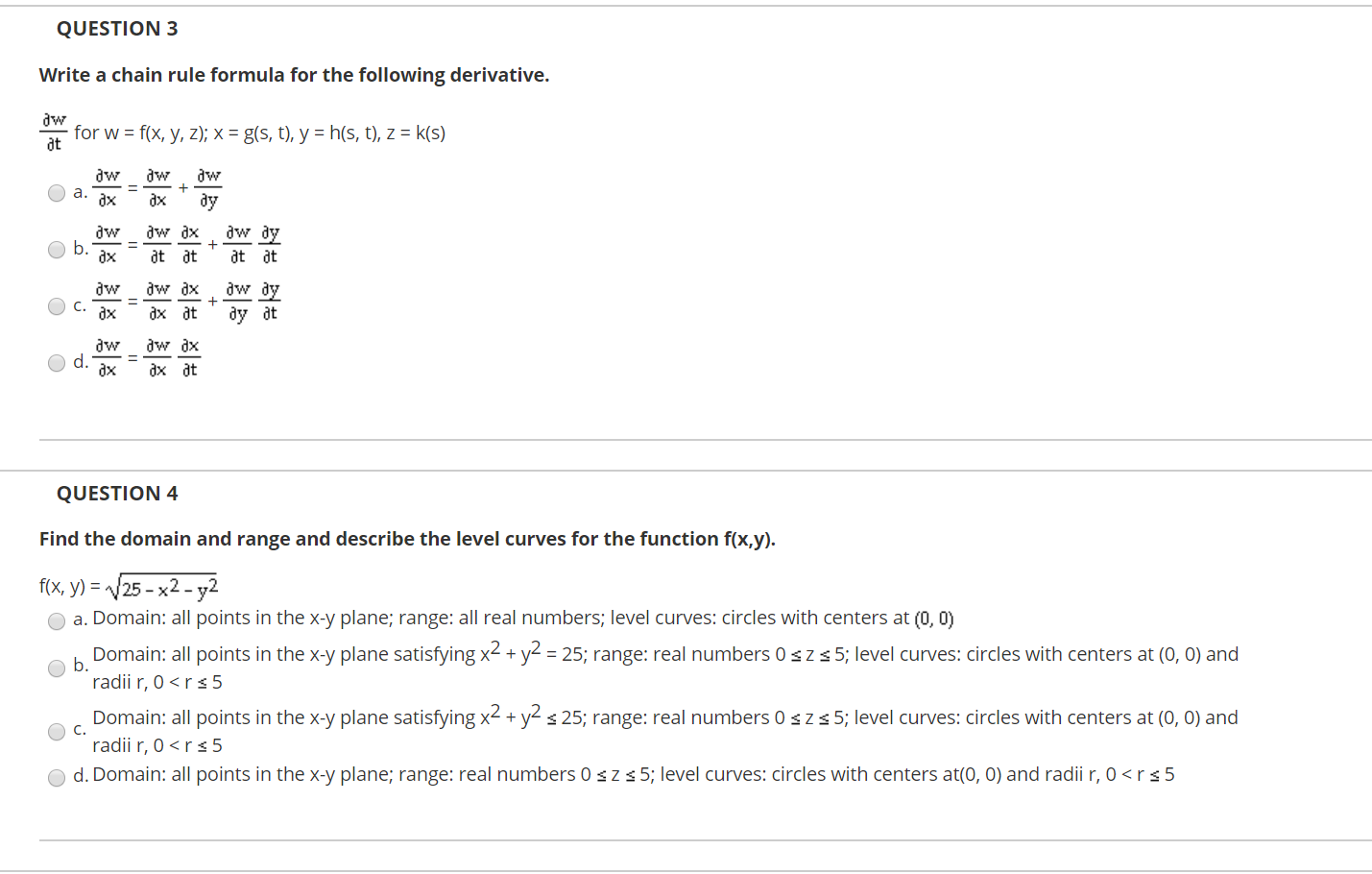 Question 3 Write A Chain Rule Formula For The Chegg Com