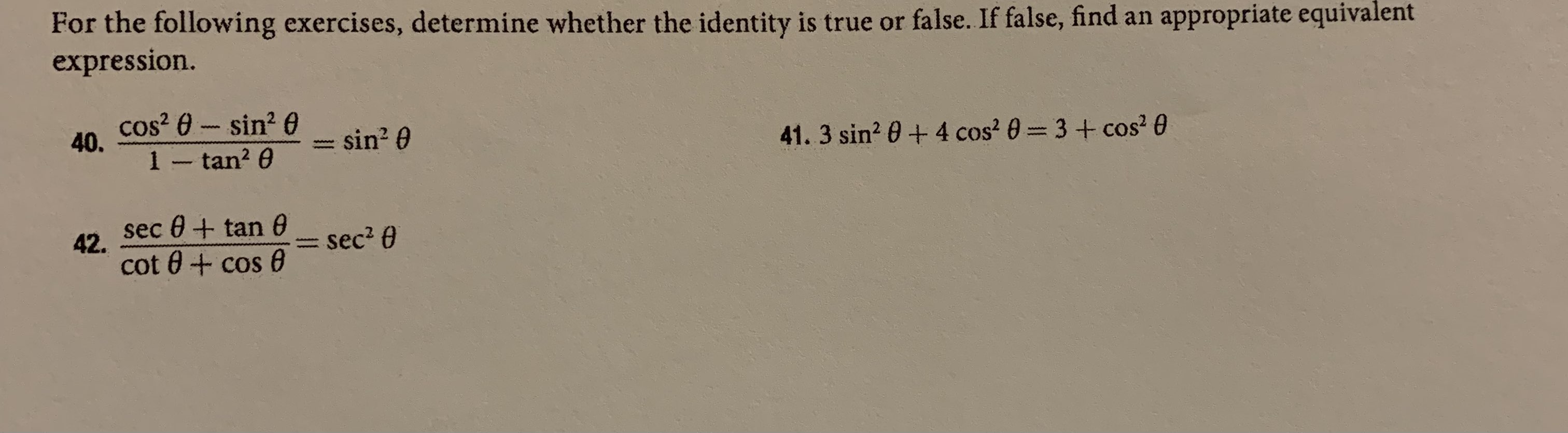 Solved For the following exercises, determine whether the | Chegg.com