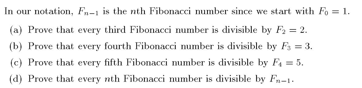 Solved In our notation, Fn−1 is the nth Fibonacci number | Chegg.com