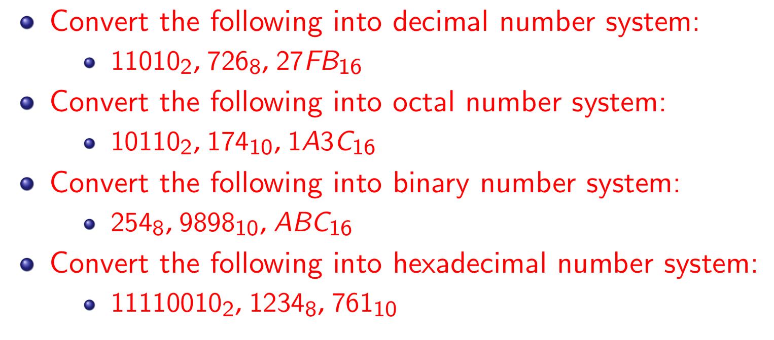 Solved • Convert the following into decimal number system: • | Chegg.com