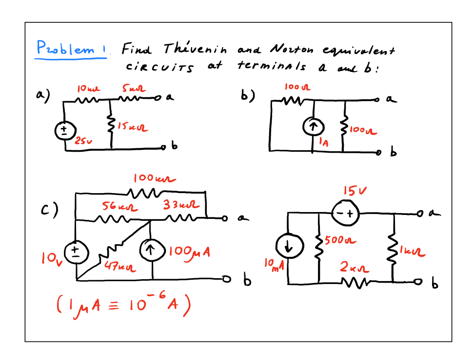 Solved Problem 1. Find Thévenin And Norton Equivalent | Chegg.com