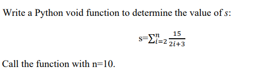 Solved Write a Python void function to determine the value | Chegg.com