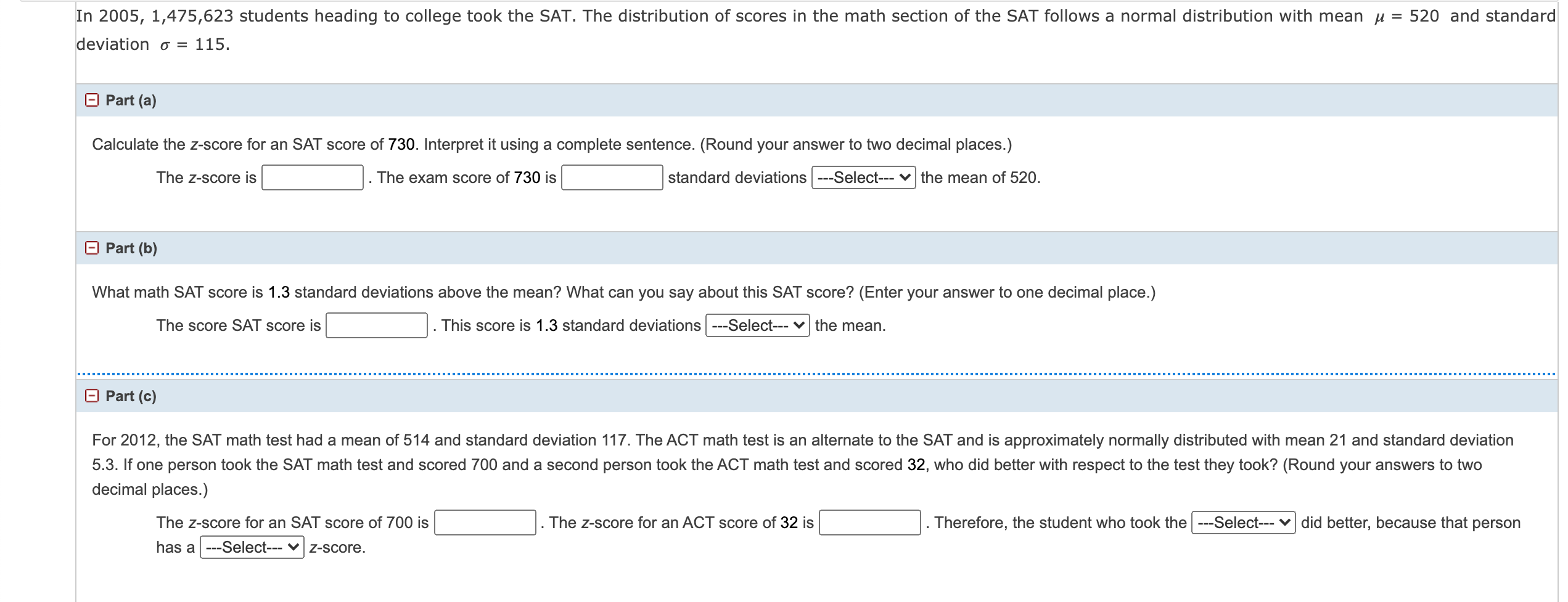 Solved In 2005, 1,475,623 students heading to college took