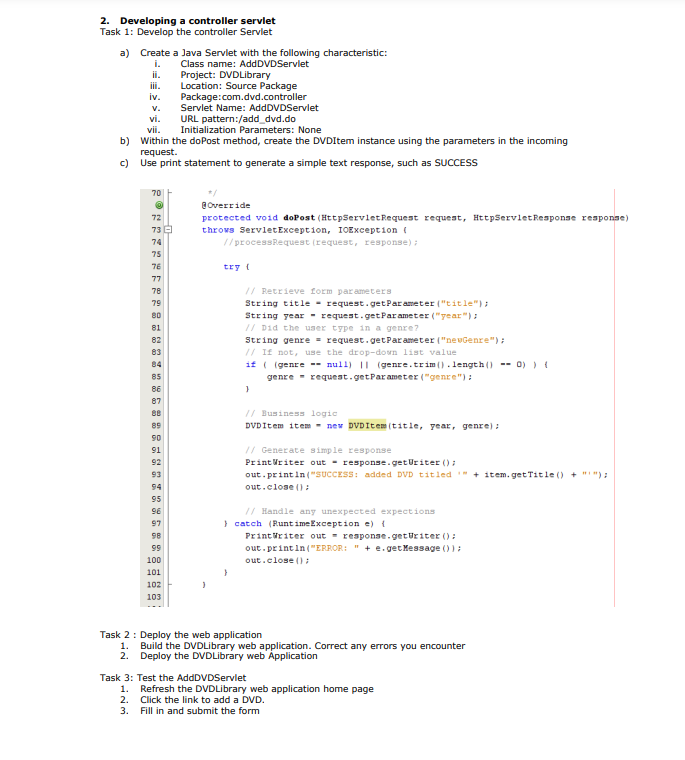 Servlet controller hot sale