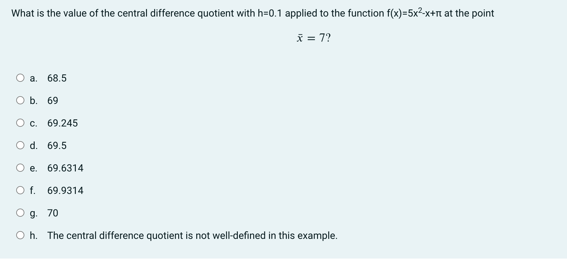 Solved What is the value of the central difference quotient