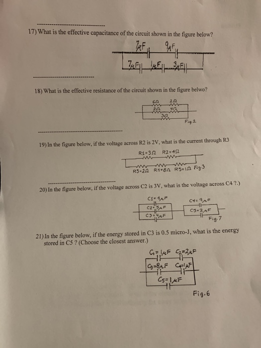 Effective Capacitance Problem Solved 17) What is the effective capacitance of the circuit | Chegg.com