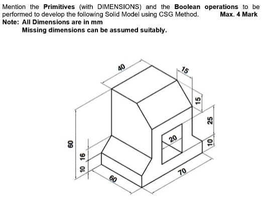 Solved Mention the Primitives (with DIMENSIONS) and the | Chegg.com