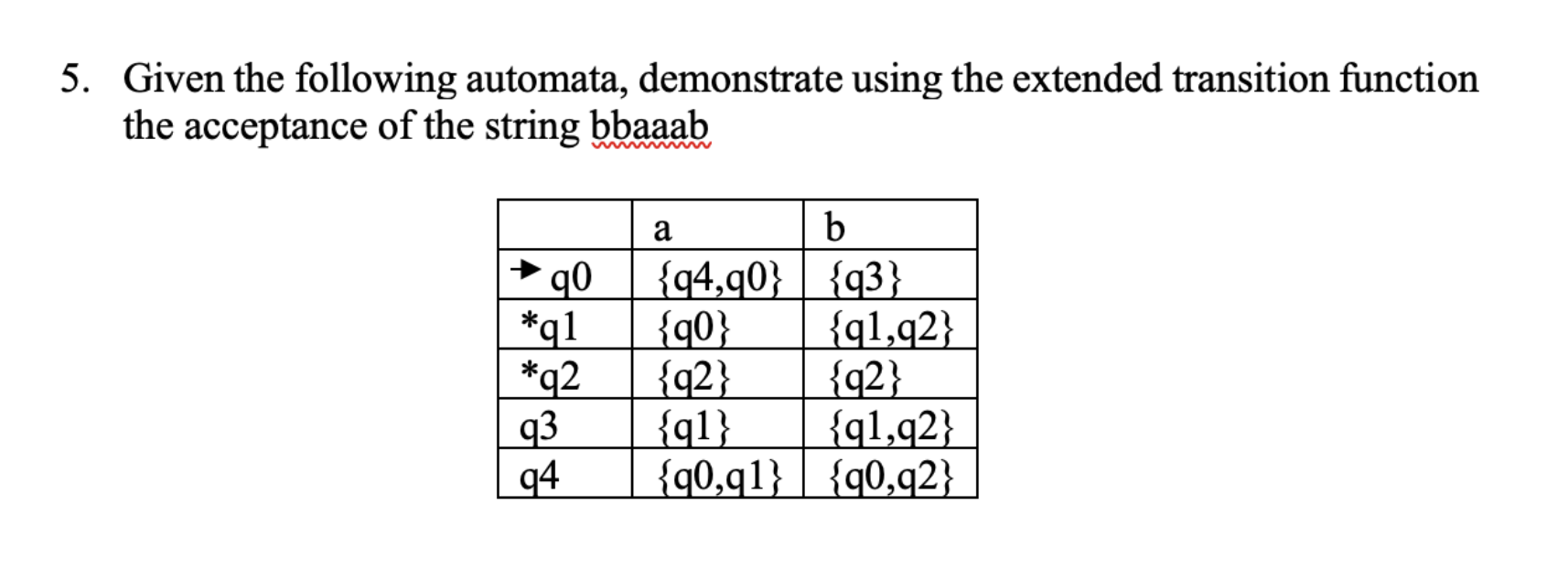 Solved 5. Given the following automata, demonstrate using | Chegg.com