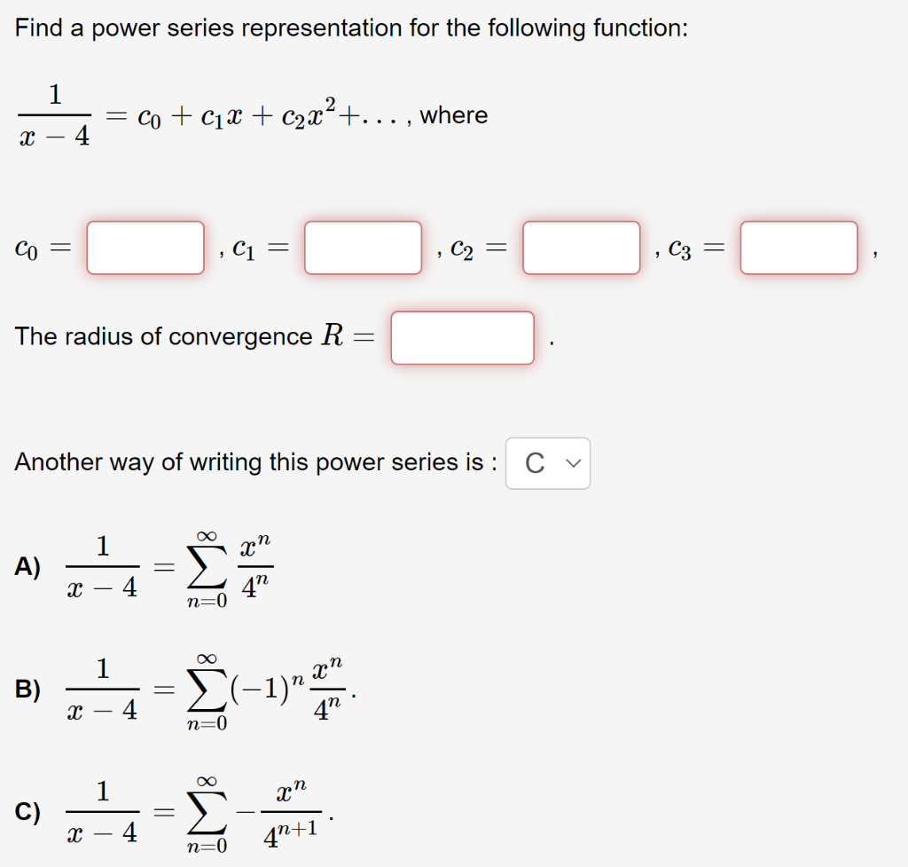 Solved Find a power series representation for the following | Chegg.com