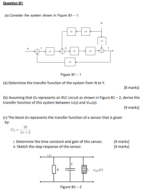 Solved Question B1 (a) Consider The System Shown In Figure | Chegg.com