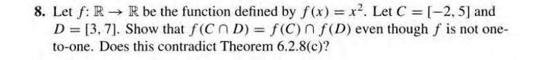 Solved 8 Let F R→r Be The Function Defined By F X X2 Let