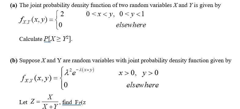 Solved Fx Y X Y {2000 Y 0 Elsewhere Let Z X Yx Find Fz Z