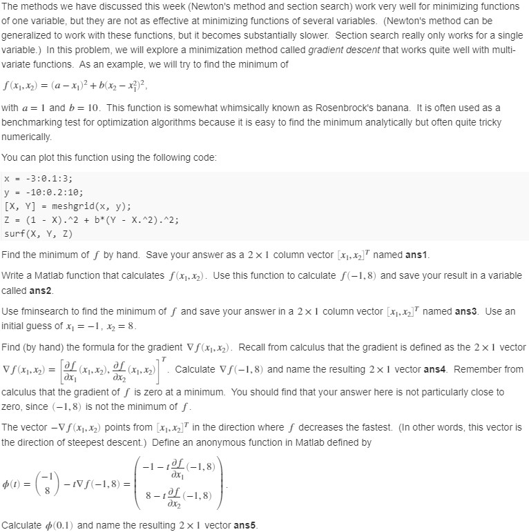 Solved The methods we have discussed this week (Newton's | Chegg.com