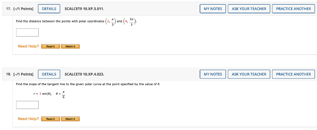 Solved [-/1 Points] SCALCET9 10.XP.3.011. Find the distance | Chegg.com