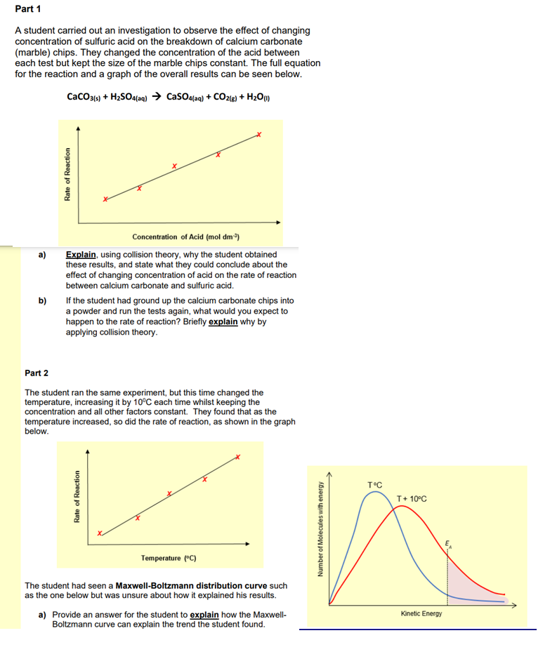 Solved Part 1 A student carried out an investigation to | Chegg.com