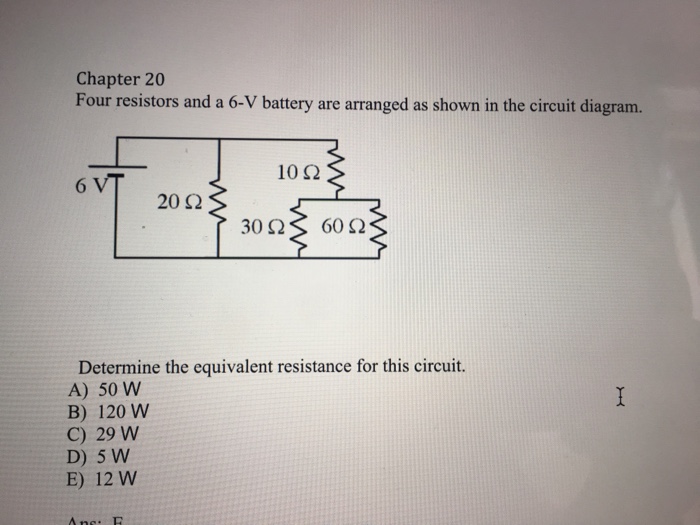 Solved Chapter 20 Four resistors and a 6V battery are