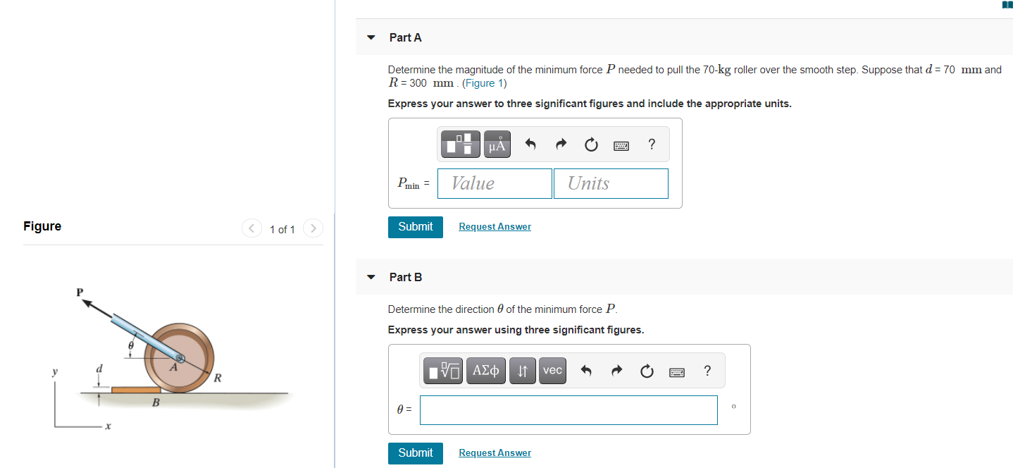 Solved Part A Determine the magnitude of the minimum force P | Chegg.com