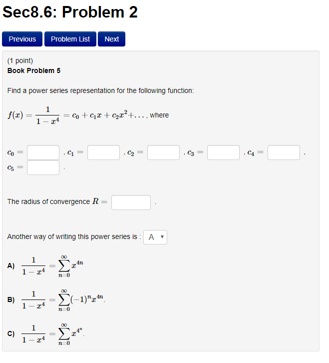 Solved Sec8.6: Problem 3 Previous Problem List Next (1 | Chegg.com