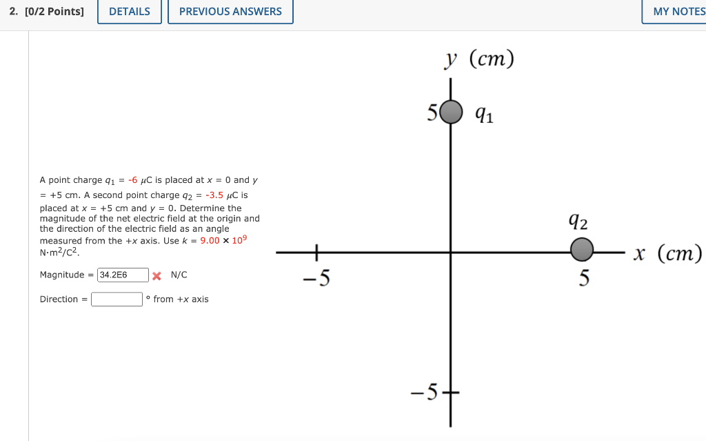 solved-a-point-charge-q1-6-c-is-placed-at-x-0-and-y-5-cm-chegg