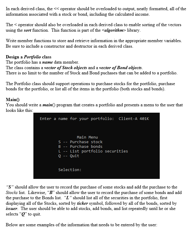 Solved C++ PROGRAMMING: INHERITANCE AND OPERATOR OVERLOADING