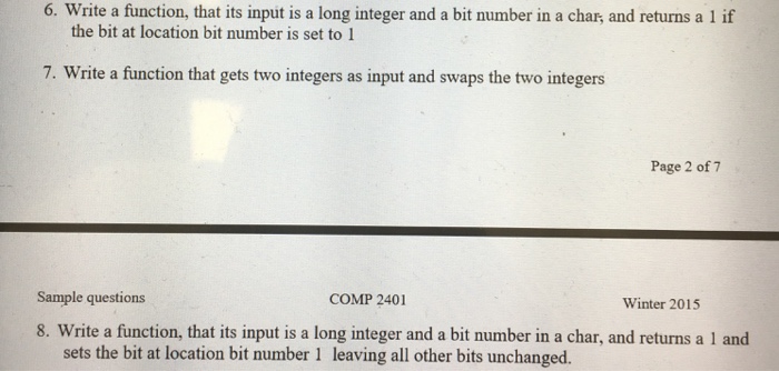 Solved 6. Write a function, that its input is a long integer | Chegg.com