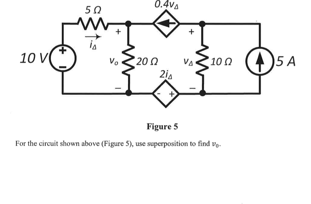 Solved 0.414 52 10 Figure 5 For the circuit shown above | Chegg.com