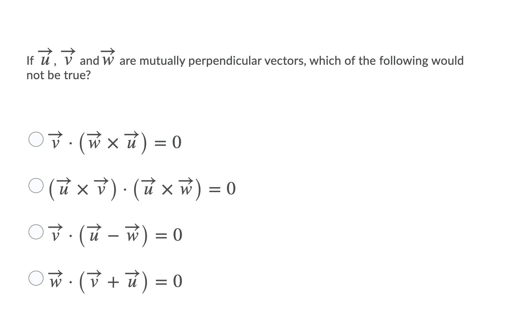 If U V And W Are Mutually Perpendicular Vectors Chegg Com