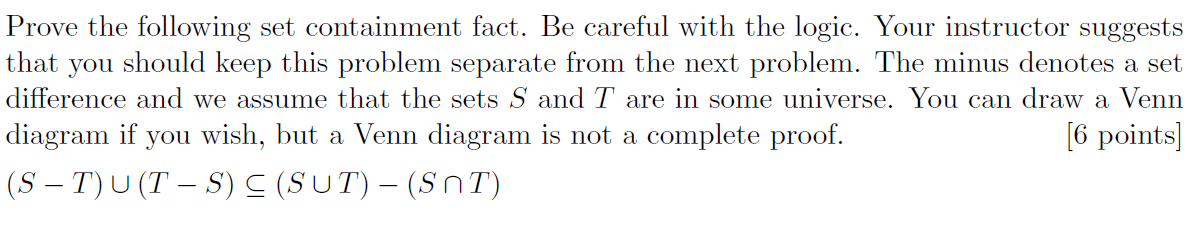 Solved Prove the following set containment fact. Be careful | Chegg.com