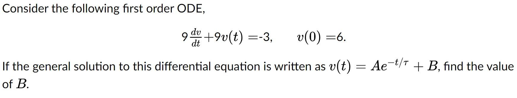 Solved Consider the following first order ODE, | Chegg.com