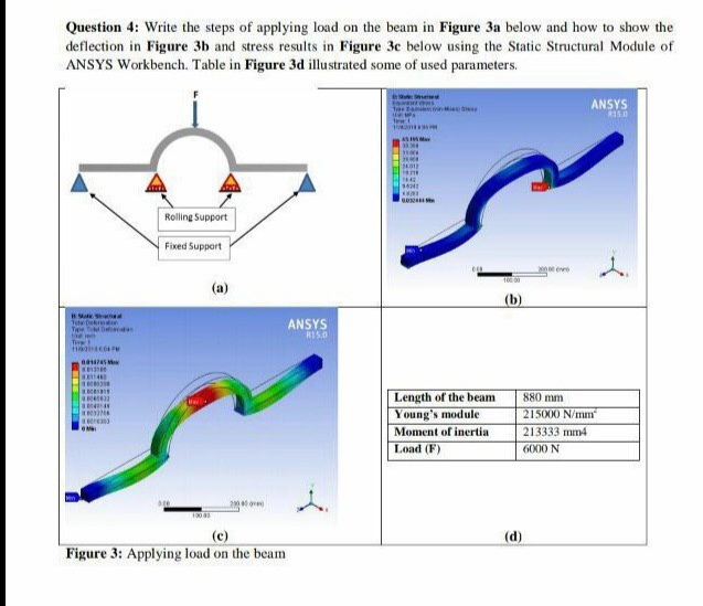 ansys tutorial: applying distributed loads | pdf |... Question 4: Write the steps of applying load on the | Chegg.com