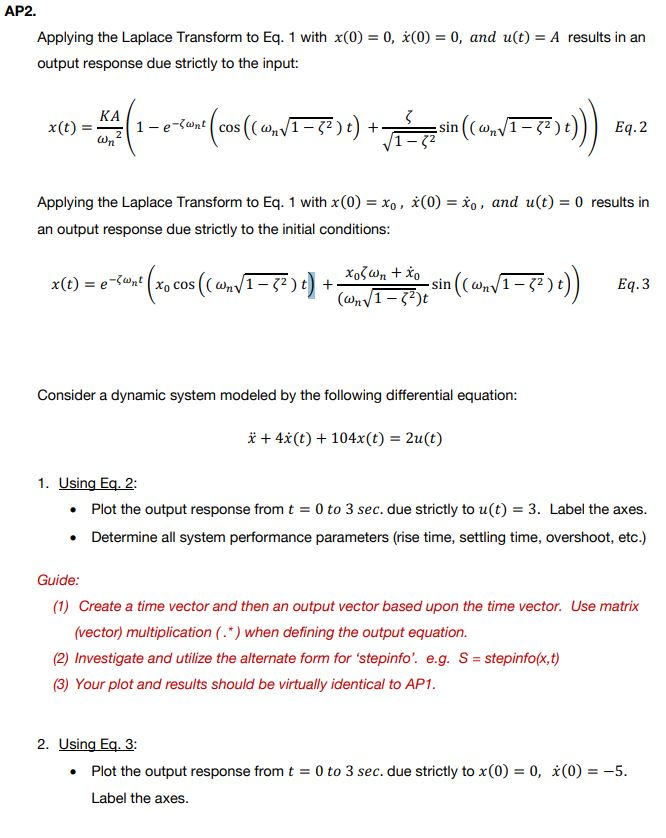 Solved Ap1 An Underdamped Lti Second Order System With O Chegg Com