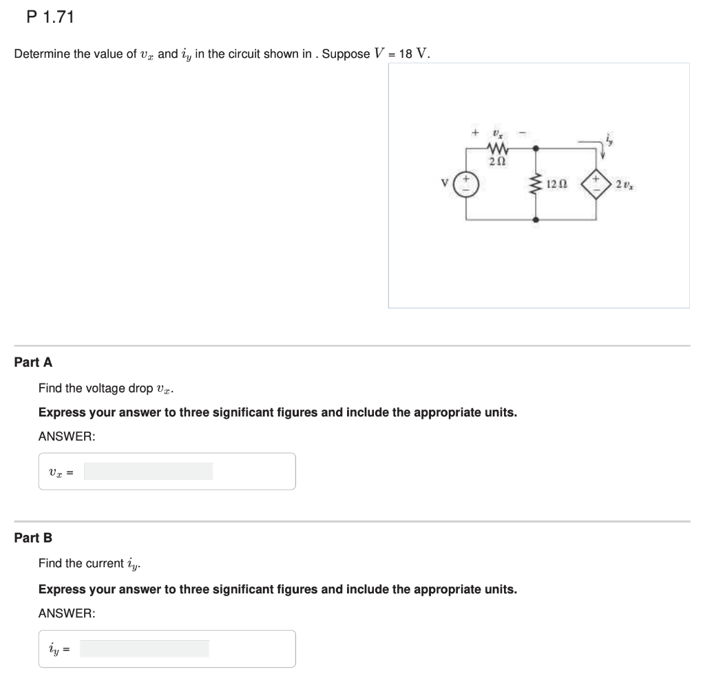 Solved Determine the value of vx and iy in the circuit shown