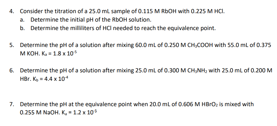 Solved 4. Consider The Titration Of A 25.0 ML Sample Of | Chegg.com