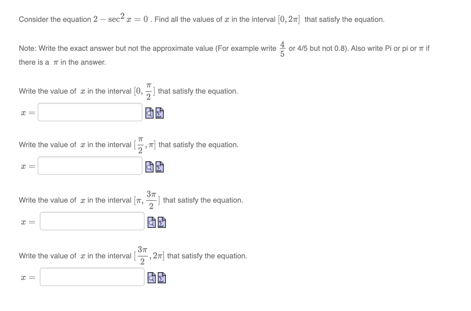solved-consider-the-equation-2-sec2x-0-find-all-the-values-chegg
