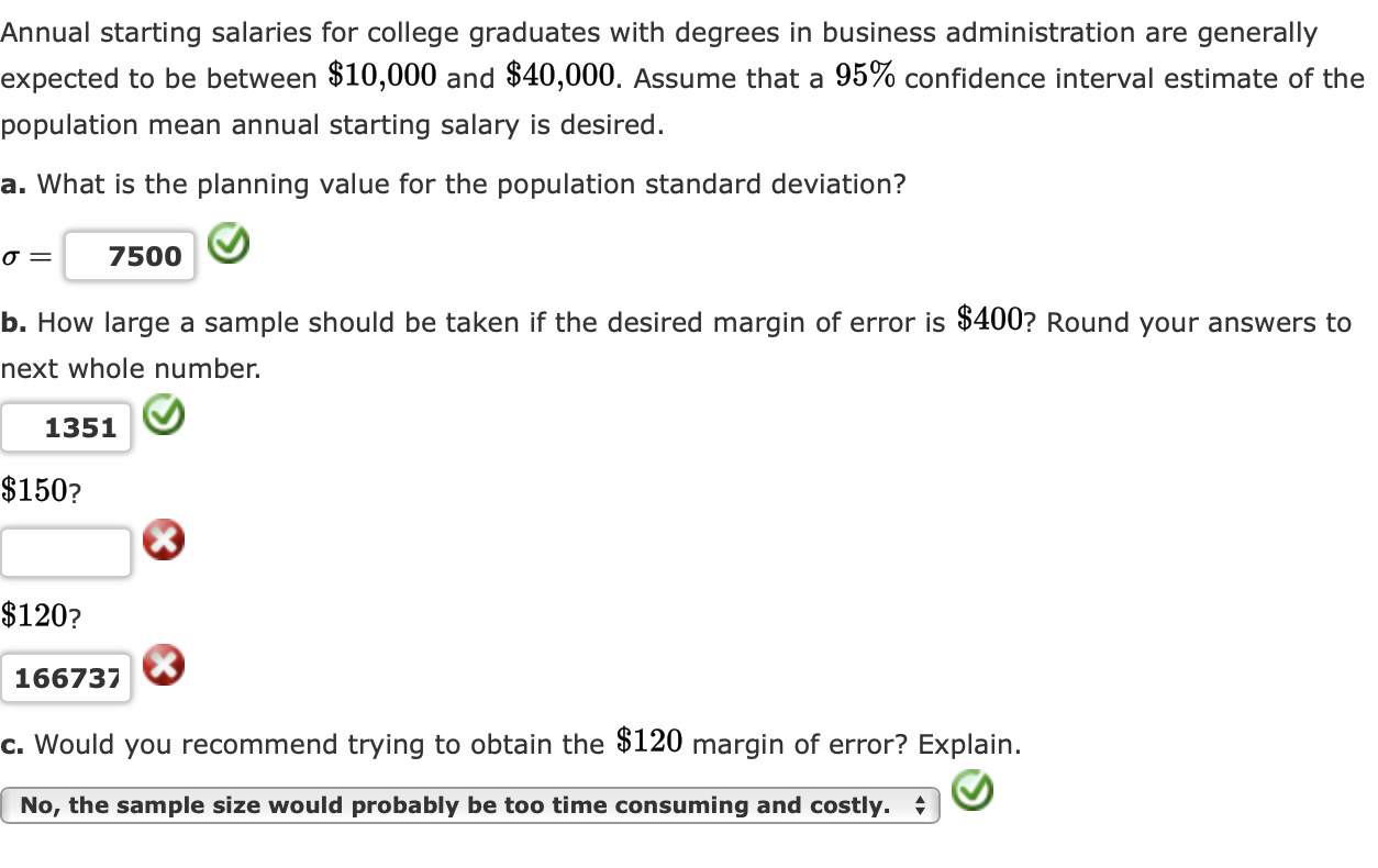 Solved Annual Starting Salaries For College Graduates With | Chegg.com